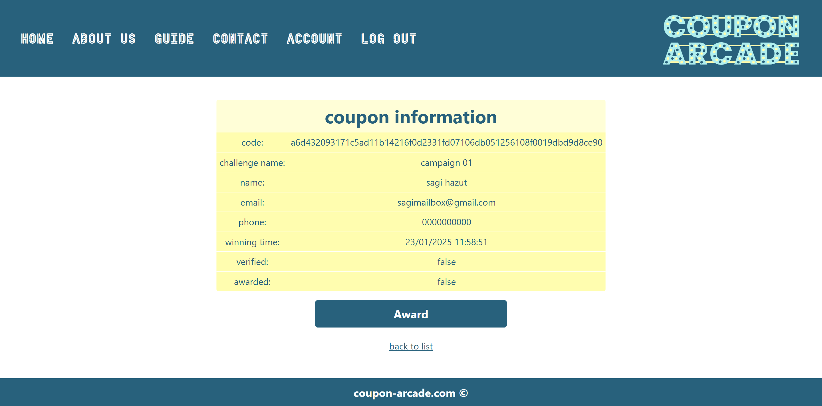 coupon information